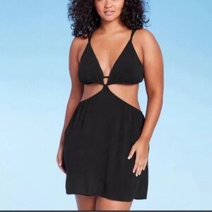 Black cut out swimsuit cover up